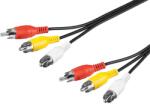 Goobay Cablu audio si video 3m 1x video /2x audio L/R 3x RCA tata - 3x RCA tata Goobay 50382 (50382)