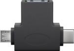 Goobay Adaptor USB 3.0 A mama la micro USB tata +USB Type C tata negru Goobay (55554) - habo