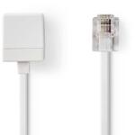 Nedis Cablu extensie telefonie RJ11 tata - RJ11 mama 10m alb Nedis (TCGP90205WT100)