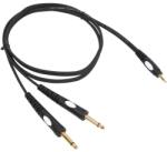 BST Cablu JACK 3.5 mm STEREO tata - 2x JACK 6.35 mm MONO 3m negru BST PRO (MINIJACK/JACK-3) - habo