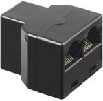 Goobay Adaptor 8p8c ISDN RJ45 mama la 2x RJ45 mama negru Goobay (50594) - habo