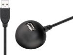 Goobay Cablu USB 2.0 de extensie de mare viteza cu suport 1.5m negru Goobay (68913) - habo