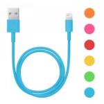 Delight Cablu de date pentru iPhone 5 iPhone 6 invelis textil diferite culori 1m Delight (55422C) - habo