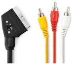 Nedis Cablu SCART - 3x RCA tata 2m negru CVGT31130BK20 Nedis (CVGT31130BK20)