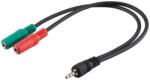 Goobay Cablu audio stereo Jack 3.5 mm 4 pini tata la 2x 3.5 mm 3 pini mama 0.3m Goobay (60467) - habo