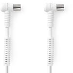 Nedis Cablu coaxial ecranat quad IEC tata cotit - IEC mama cotit 1.5m alb Nedis (CSGP40120WT15)