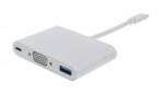 Well Adaptor USB Type C 3.1 - VGA USB3.0 USB-C PD Well (ADAPT-USBC-VGA/USB3.0/PD-WL) - habo