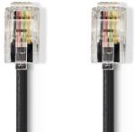 Nedis Cablu spiralat RJ10 tata - RJ10 tata 5m negru Nedis (TCGP90100BK50)