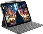 Logitech Slim Folio billentyűzetes tok iPad-hez (Gen 10), UK Angol, oxfordi szürke (920-011429) (920-011429)