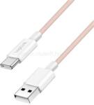 LogiLink USB 2.0 Type-C kábel, C/M - A/M, 480 Mbps, 60W, nejlon, rózsaszín, 1 m (LOGILINK_CU0324) (LOGILINK_CU0324)