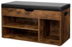 VASAGLE Bancă cu spațiu pentru pantofi VASAGLE, rustic, 80x30x44 cm (LHS30BX) Raft