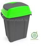 Üçtem-Plas Szemetes kuka billenő fedéllel műanyag 70 literes HIPPO antracit/zöld (UCTEM-PLAS_60661) (UCTEM-PLAS_60661)