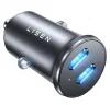 Lisen Autós Töltő (YL0223080007) - Kettős Type-C, 2x 45W, 12V/24V, Alumínium Ötvözet - Fekete