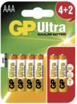 GP Batteries Ultra AAA mikro elem 6 darabos készlet (22954)