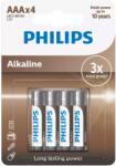 Philips Alkáline AAA elem, 4 db (LR03A4B/10)
