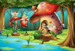  Öntapadós tapéta Tündérek, gomba, erdő, gyerekrajzok, 300 x 250 cm