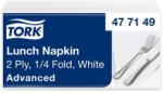 Tork Szalvéta, 1/4 hajtogatott, 2 rétegű, 33×33 cm, Advanced, TORK „Lunch, fehér (KHH187)