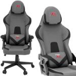 Jumi Aragon gamer szék, JUMI, szürke-fekete, állítható, deréktámasszal, 60x55x122-132cm