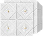 Teno 20x Teno® 3D tégla tapéta készlet, rombusz mintás kristállyal, 9, 8 nm fedőfelület, öntapadós, vízálló, könnyen szerelhető, modern design, 70x70 cm, sárga (TENO2417S20)