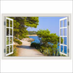  Öntapadó fotótapéta Window Path, nagy, fenyőfák, 200 x 135 cm