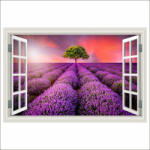  Öntapadós tapéta Ablak Levendula mező, nyár, naplemente, 250 x 170 cm