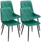  4 db Zöld Bársony Kárpitos Szék - PIADO Kollekció