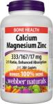 Webber Naturals Calcium, Magnesium, Zinc, 200 capsule, Webber Naturals