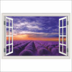  Öntapadós tapéta Window Sunset, levendula, nyári, 250 x 170 cm