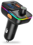 XO BCC09 bluetooth FM transmitter autós töltő 2 USB+Type-C aljzat v5.0, LED kijelző, FEKETE XO-BCC09 (XO-BCC09)