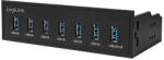 LogiLink USB 3.0 hub 5, 25", 7 portos, belső, gyorstöltő porttal, fekete