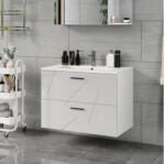 Vicco Irma magasfényű fehér fali mosdó alatti szekrény - 80 × 57 × 45 cm - pepita