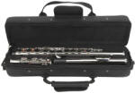  Fuvola szett többféle kiegészítővel válltáskában, 66 cm, C hangolású, 16 lyukú, nikkelezett ötvözet, kemény tok, tisztítókészlet, hordozható állvány (HOP1001637) - pepita