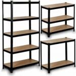  Fekete Prémium Garázs Tárolópolcok 5 Polccal 180x90x30 Erős