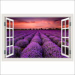  Öntapadó fotótapéta Window Lavender field at sunset, 250 x 170 cm