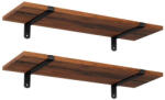SONGMICS Retro Fali Polc Szett Barna-Fekete MDF 60 cm