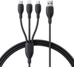 Baseus Cablu de Date USB la Micro-USB, Lightning, USB-C, 3.5A, 0.8m - Ultra-Fast Cosmic Black (KF2349633)