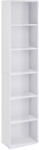 Brius Biblioteca verticala 40x24x179 cm, 6 rafturi din care 4 reglabile, PAL alb mat (EZ-LBC167T14) Raft