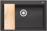 Pyramis Istros gránit mosogató 76x50 cm fekete C070219011WD (C070219011WD)
