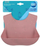 Canpol babies Dots szilikon előke /rózsaszín - 1 db