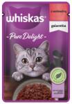 Whiskas Adult Pure Delight tasak 85g teljes értékű nedves eledel felnőtt macskáknak, marhahúsdarabkák zselében