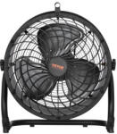 VEVOR Ipari padlóventilátor 355 mm lapátátmérővel - 3 fokozat, 2520 CFM légszállítás, 360°-ban dönthető fej, 7, 2 m/s légsebesség, halk működés, hordozható kivitel
