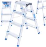 GEKO kétoldalas alumínium létra 4 fokos 150kg G02434 (G02434)