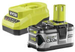 RYOBI 18 V töltő+v1x5.0 Ah LI-Ion akkumulátor szett RC18120A-150 (5133006918)