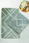  Set 2 covorase baie bumbac, Alessia Home, Longan Grey Covor baie