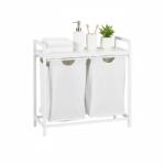 Relaxdays Coș de rufe Relaxdays cu 2 compartimente și raft (10130333)