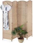 Relaxdays Paravan pliabil Relaxdays cu 4 panouri, culoare naturală (10080151)