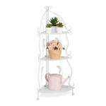 Relaxdays Raft de colț din metal alb cu 3 rafturi (10134139) Raft