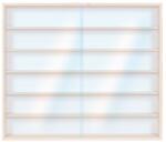 Vitrine42 Fali vitrin modell szekrény 6 polc 70x58X8, 5 cm kisautó, gyűjtői polc plexi tolóajtóval