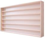 Vitrine42 Fali vitrin modell szekrény 6 polc 120x58x8, 5 cm kisautó, kisautó, modellvasút gyűjtő plexi tolóajtóval