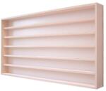 Vitrine42 Fali vitrin modell szekrény 6 polc 110 x 58 x 8, 5 cm makett kisautó, modellvasút gyűjtő plexi tolóajtóval